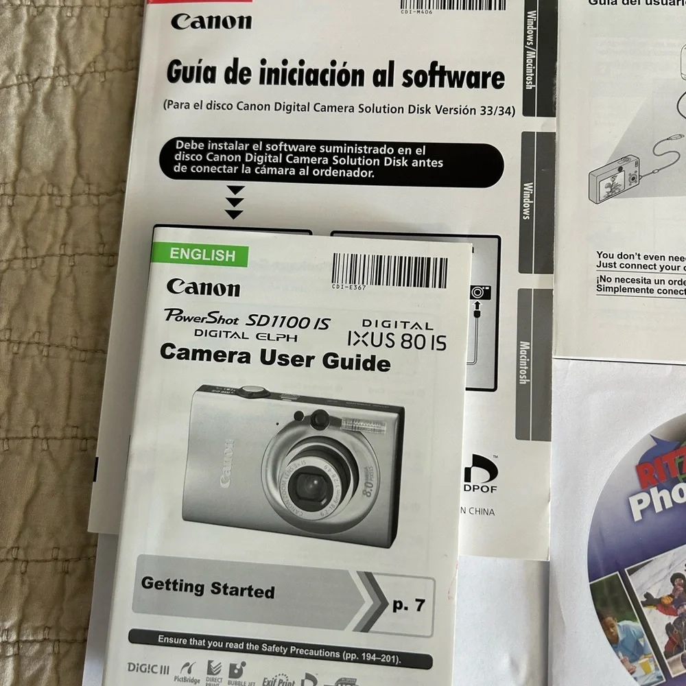 Canon Plug In Battery Charger Battery Box Instructions CD SD1100 IS NO CAMERA